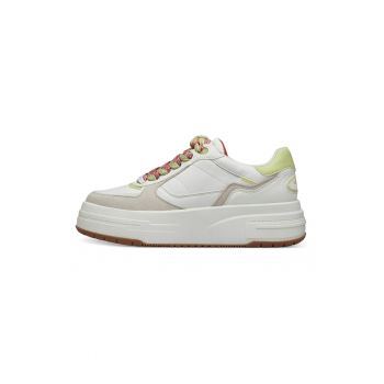 Pantofi sport flatform cu garnituri de piele intoarsa