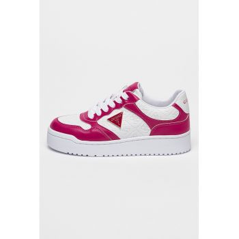 Pantofi sport flatform de piele ecologica cu logo