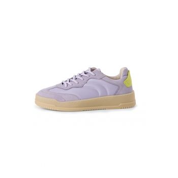 Pantofi sport wedge cu garnituri de piele