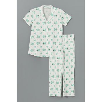 Pijama cu model grafic - pentru gravide
