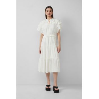 Rochie midi cu croiala in A si volane
