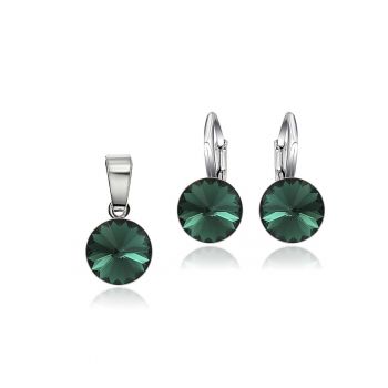 Set Argint 925 placat cu rodiu cu cristale Swarovski® Rivoli 8mm LRS