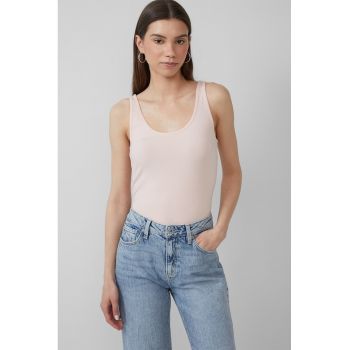 Top slim fit din amestec de bumbac