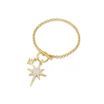 Bratara placata cu aur de 14K si decorata cu cristale