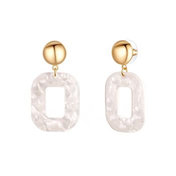 Cercei drop placati cu aur de 14K