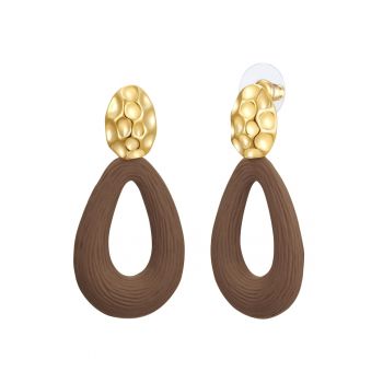 Cercei drop placati cu aur de 14K