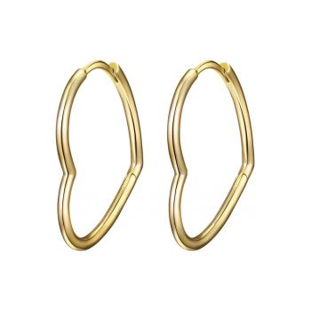Cercei in forma de inima - placati cu aur de 14K
