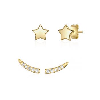 Cercei placati cu aur de 14K - cu cristale