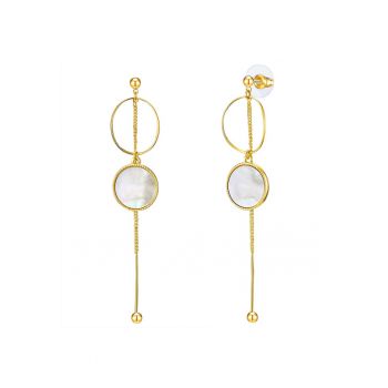 Cercei placati cu aur de 14K si decorati cu mother of pearl