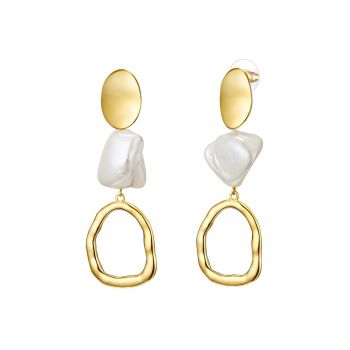 Cercei placati cu aur de 14K si decorati cu perle 22539