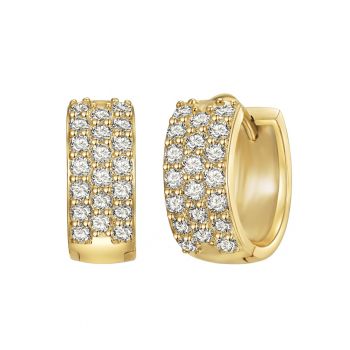 Cercei placati cu aur de 14K si decorati cu zirconia