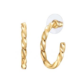 Cercei rotunzi placati cu aur de 14K