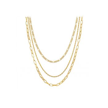 Colier cu siraguri multiple placat cu aur de 14K