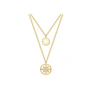 Colier placat cu aur de 14K - cu zirconia