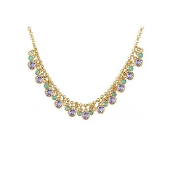 Colier placat cu aur de 14K si decorat cu cristale