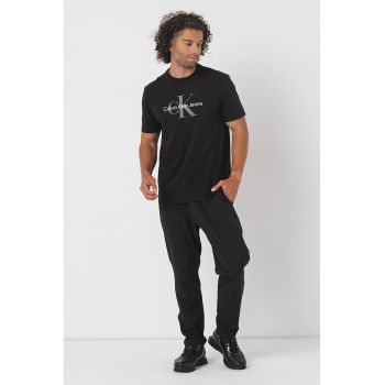 Pantaloni cu banda logo in talie pentru fitness