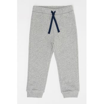 Pantaloni de trening de bumbac cu snur in talie