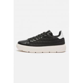Pantofi sport de piele si material textil cu inimi stantate