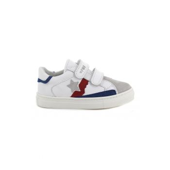 Pantofi sport de piele si piele intoarsa cu velcro