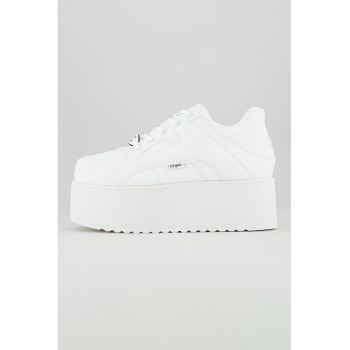 Pantofi sport flatform de piele ecologica