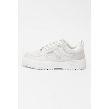 Pantofi sport flatform din piele ecologica cu detaliu logo Rse V2
