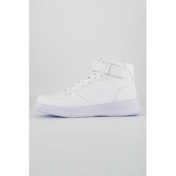 Pantofi sport mid-high de piele ecologica cu banda velcro