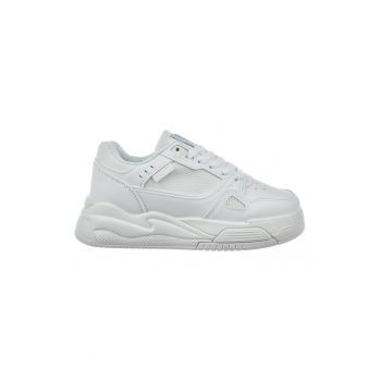 Pantofi sport wedge de piele ecologica