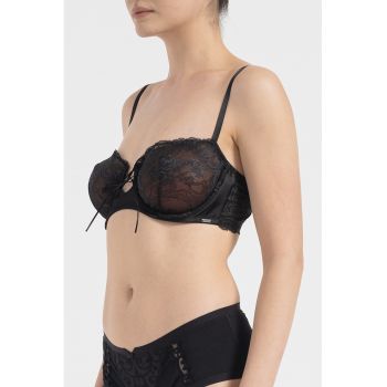 Sutien balconette cu detalii de dantela