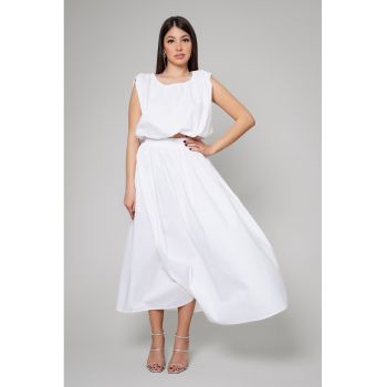 UFIT20547 - Set de fusta lunga si top relaxed fit din bumbac