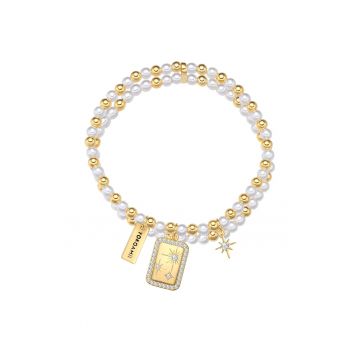 Bratara placata cu aur de 14K si zirconia