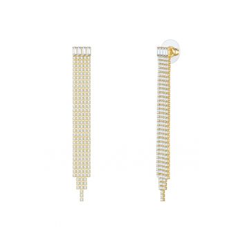 Cercei drop placati cu aur de 14K si zirconia