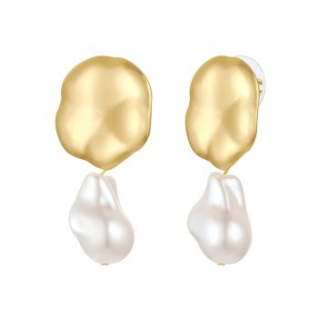 Cercei drop placati cu aur de 14K