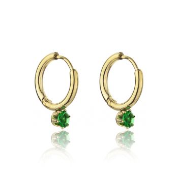Cercei placati cu aur de 18K decorati cu zirconia
