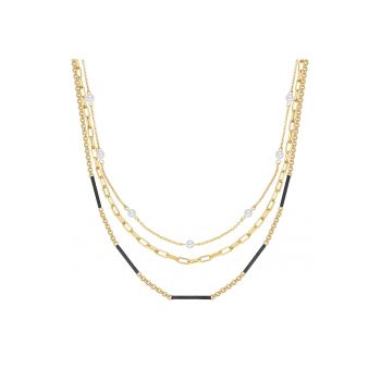 Colier cu model stratificat si placat cu aur de 14K 170287