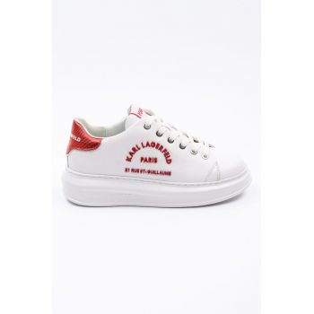 Pantofi sport de piele cu detalii contrastante