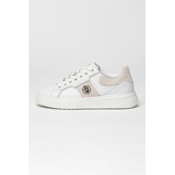 Pantofi sport de piele ecologica cu garnituri de piele intoarsa