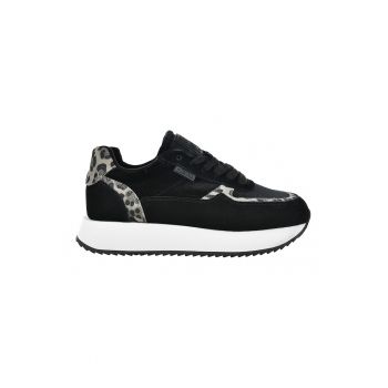 Pantofi sport de piele intoarsa cu insertii de material textil