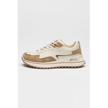 Pantofi sport din piele ecologica cu model colorblock