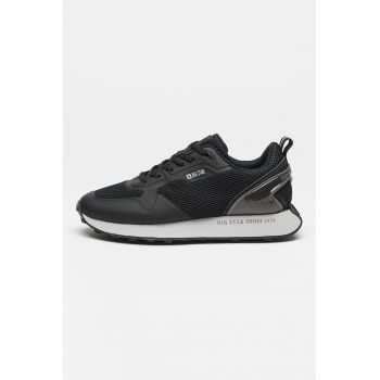 Pantofi sport din plasa cu insertii din material sintetic