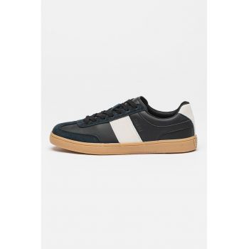 Pantofi sport low cut cu garnituri din piele intoarsa