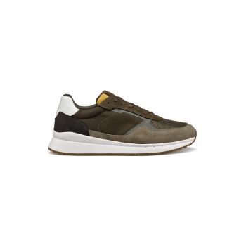 Pantofi sport uni cu insertii de piele intoarsa