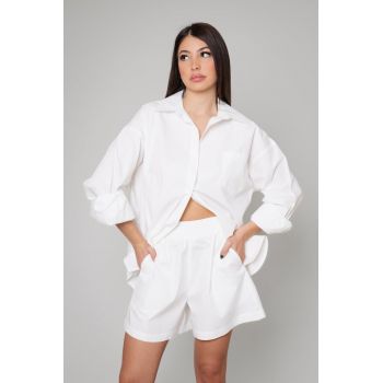 Set Camasa si pantalon scurt White Alb optic