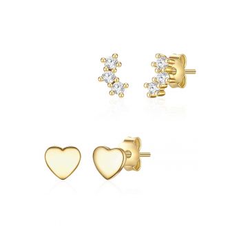 Set de cercei placati cu aur de 14k - 2 perechi