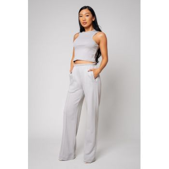 Set Lineea bustiera lunga si pantalon lung Grey Gri