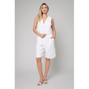 Set Vesta si Pantalon scurt din IN White Alb optic