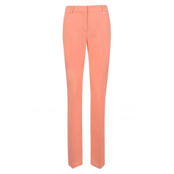 Pantaloni drepti cu pense - Piersica