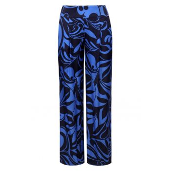 Pantaloni lejeri cu talie inalta - Albastru