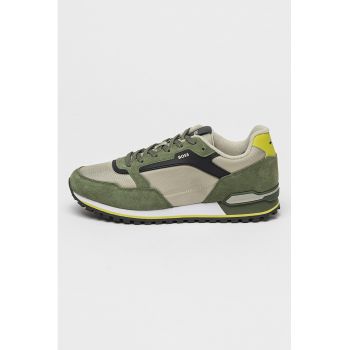 Pantofi sport cu insertii de plasa si piele intoarsa Parkour