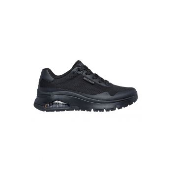 Pantofi sport din material textil cu talpa wedge si insertii din piele ecologica Uno Flex