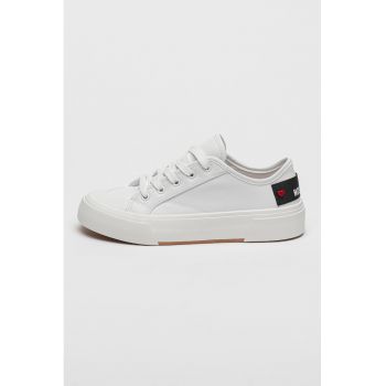 Pantofi sport din piele si piele ecologica cu talpa flatform